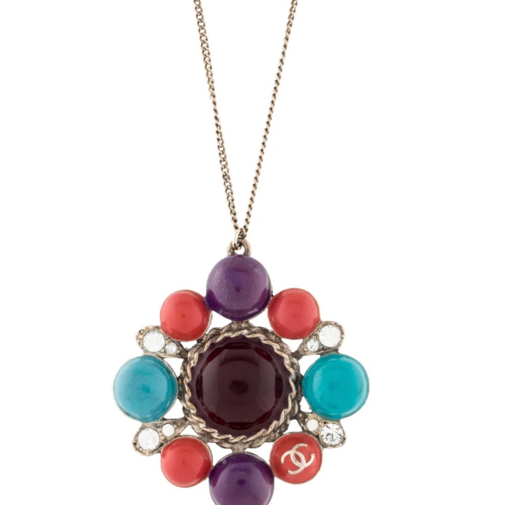 Chanel Enamel & Strass Pendant Necklace - Picture 10 of 10